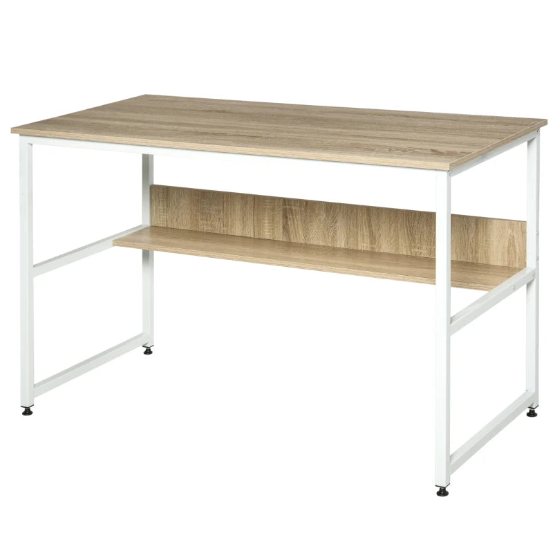 HOMCOM Computer Desk with Shelves - Oak