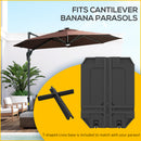 Outsunny Cantilever Parasol Base For Banana Parasol W/ Wheels Water Sand Filled