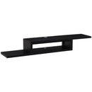 HOMCOM Floating TV Unit, Wall Mounted TV Stand with Open Shelf and 2 Cable Holes, Entertainment Unit for Living Room, Black
