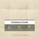 Outsunny 42 x 42cm Replacement Garden Seat Cushion Pad with Ties, Cream