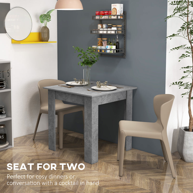 HOMCOM Square Dining Table with Faux Cement Effect for Living Room, Dining Room