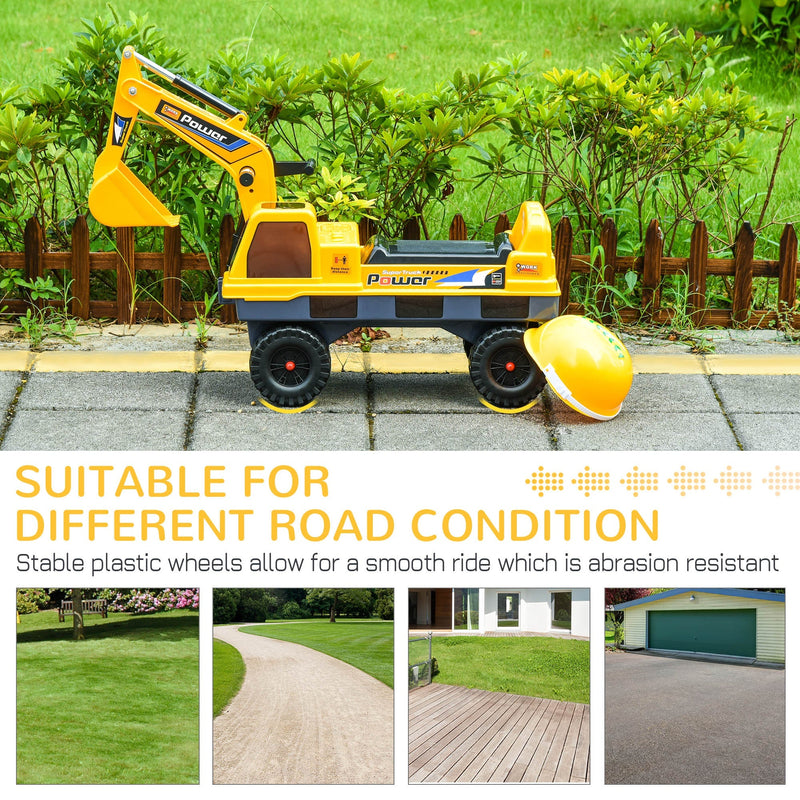 Kids Ride on Excavator Differ - Yellow