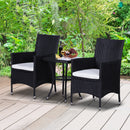Outsunny-3 Piece Rattan Bistro Set - Black