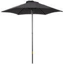 Outsunny 2m Parasol Patio Umbrella, Outdoor Sun Shade With 6 Ribs Black