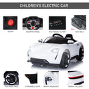 Kids Electric Ride On Car - White - 6V