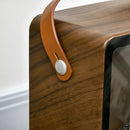 HOMCOM Tabletop Electric Fireplace with Handlle - Dark Walnut