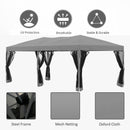 Outsunny 3 x 6 m Garden Outdoor Metal Gazebo Grey