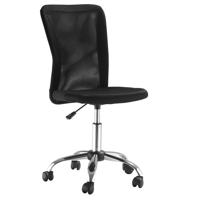 Vinsetto Armless Office Chair Ergonomic Height Adjustable Mesh Back Wheel Black