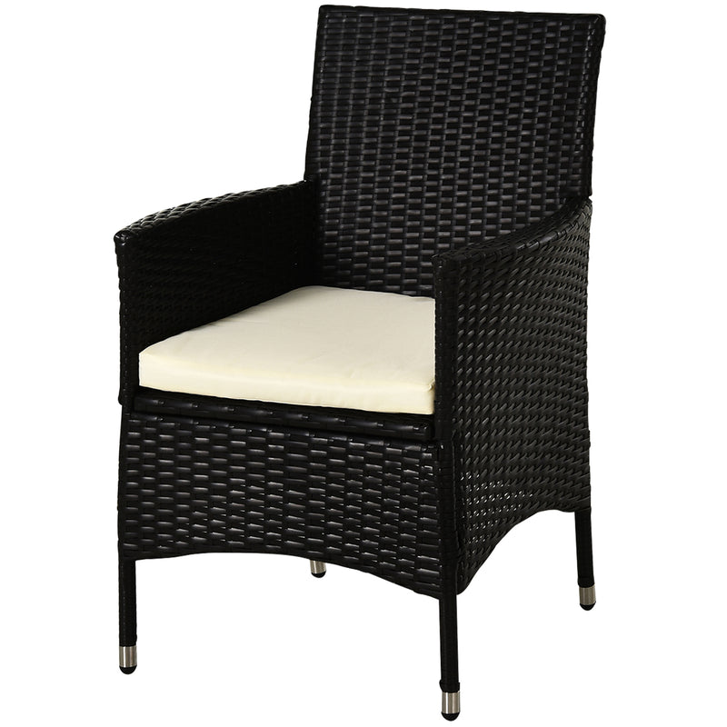 Outsunny Rattan Dining Chair Set - Dark Coffee