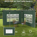 Outsunny Gazebo Side Panels for 3x3(m) or 3x4m Pop Up Gazebo, 2 Pack, Green