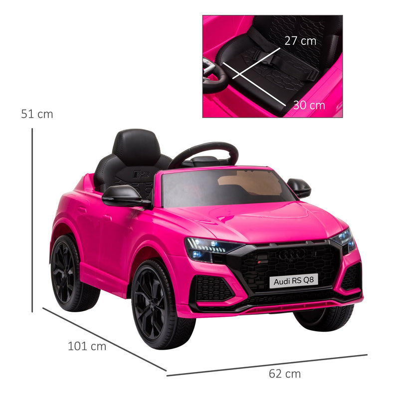 HOMCOM Kids Electric Ride On Car Audi RS Q8 6v - Pink