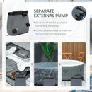 Outsunny Inflatable Hot Tub Spa Round with Cover for 4-6 People 195cm - Grey