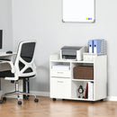 Vinsetto Printer Stand with Open Storage Shelves White