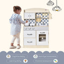 Kids Kitchen Play Cooking Toy Set w/ Sink, Cooking Bench for 3-6 Years Old