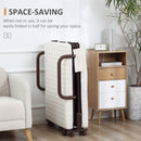 HOMCOM Folding Bed with Mattress & Wheels, Adjustable Backrest Guest, White