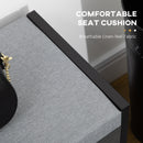 HOMCOM Upholstered Entryway Shoe Bench with Storage Open Shelves, Grey