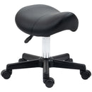 HOMCOM Saddle Stool Adjustable Rolling Salon Chair for Massage Spa Beauty Black