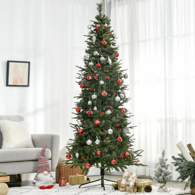 HOMCOM Christmas Tree Slim 5' with Berries