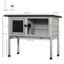 Pawhut Rabbit Hutch Grey, Blue and Black