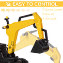 HOMCOM Kids Ride On Pedal Digger Construction Car - Yellow