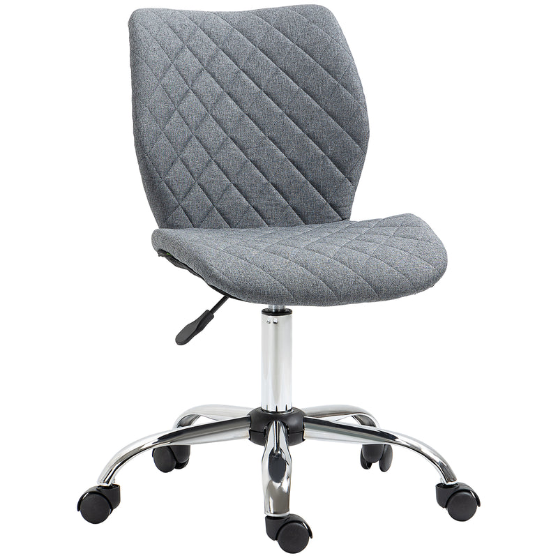 Vinsetto 360° Swivel Office Chair Mid Back Computer Chair with Wheels, Grey