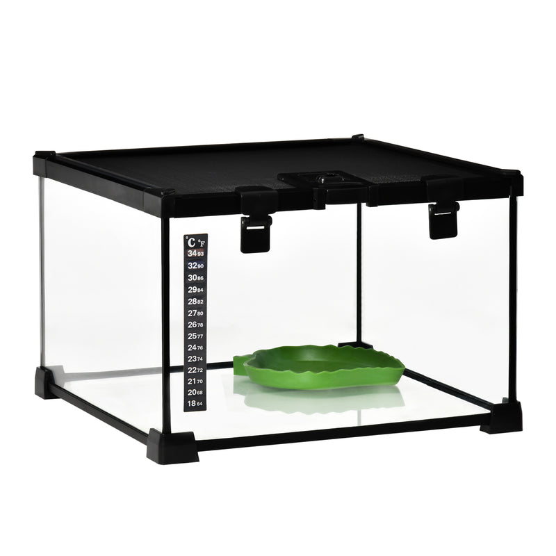 PawHut Glass Reptile Terrarium Habitats for Lizards, Frogs, Snake 30 x 30 x 20cm