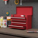 DURHAND Lockable 4 Drawer Tool Chest With Ball Bearing Slide Drawers Red
