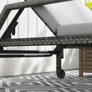 Outsunny Rattan Wicker Chaise Sun Lounger Garden w/ Adjustable Backrest & Wheels