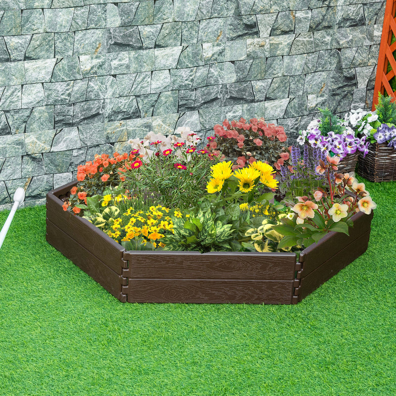 Outsunny Plastic Planter 6 Panels Raised Garden Bed