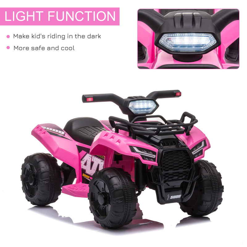 HOMCOM Kids Ride On Car Four Wheeler Quad Bike 6v - Pink