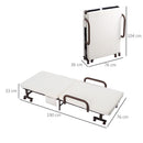 HOMCOM Folding Bed with Mattress & Wheels, Adjustable Backrest Guest, White