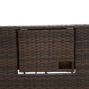 Outsunny Rattan Sun Lounger 2 Seater Day Bed-Brown