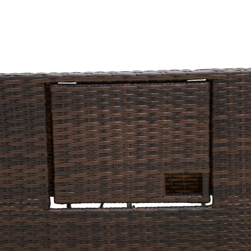 Outsunny Rattan Sun Lounger 2 Seater Day Bed-Brown