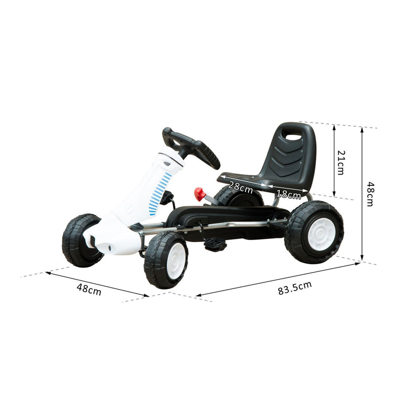 Kids Pedal Go Kart - White