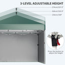 Outsunny 3x3 (M) Pop Up Gazebo Party Tent w/ 2 Sidewalls, Weight Bags, Green