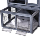 Pawhut Rabbit Hutch Grey