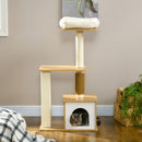 PawHut 114cm Cat Tree for Indoor Cats with Scratching Posts, Cat House, Cat Bed