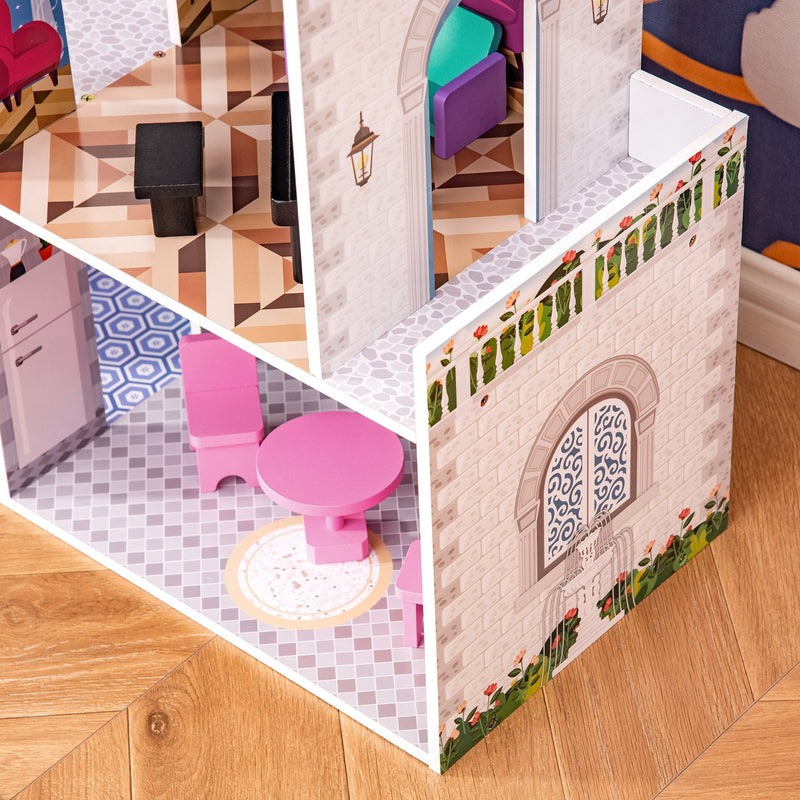 Kids Dollhouse Dreamhouse Villa for Toddler Children with Furniture Accessories