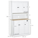 HOMCOM Kitchen Cupboard Storage Cabinet Microwave Oven Stand with Storage