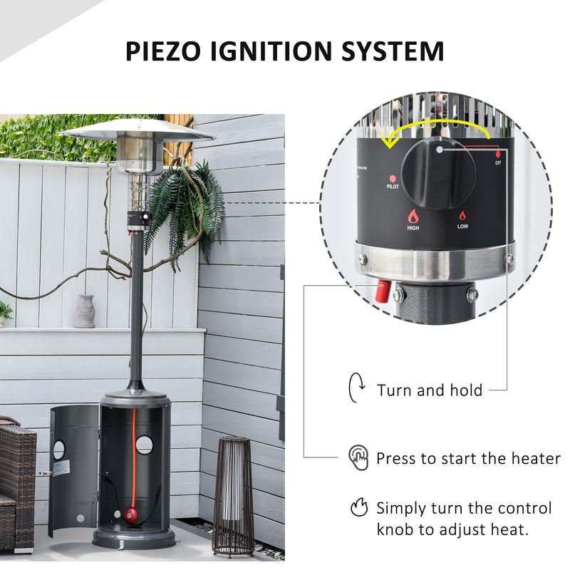 Outsunny 12.5KW Outdoor Gas Patio Heater Standing Propane Heater