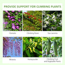 Outsunny Set of 2 Metal Trellis for Climbing Plants, Floral Design