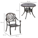 Outsunny 5 Piece Black cast aluminium  Patio Dining Set