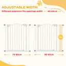 PawHut 74-87cm Adjustable Metal Pet Gate Safety Barrier w/ Auto-Close White