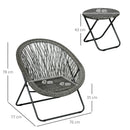 Outsunny 3 Piece Garden Furniture Set, PE Rattan Bistro Sets for 2 for Garden