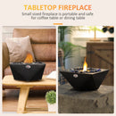 HOMCOM Portable Tabletop Bioethanol Fireplace - Black