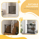 PawHut 74-87cm Adjustable Metal Pet Gate Safety Barrier w/ Auto-Close Black