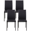 HOMCOM Dining Chairs Faux Leather Accent Chairs for Kitchen, Set of 4, Black