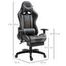HOMCOM Gaming Chair with Backrest Grey
