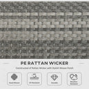 Outsunny 7 Pieces Rattan Garden Furniture Set w/ 50,000 BTU Gas Fire Pit Table