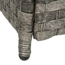 Outsunny 7 Pieces Rattan Garden Furniture Set w/ 50,000 BTU Gas Fire Pit Table